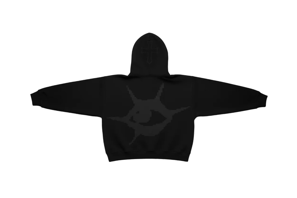 ZYRO Hoodie flat lay with sleeves extended